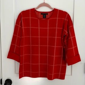 Burnt orange and white check sweater